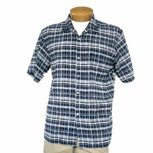 Trady 100 Men's L Blue White Button Down Shirt